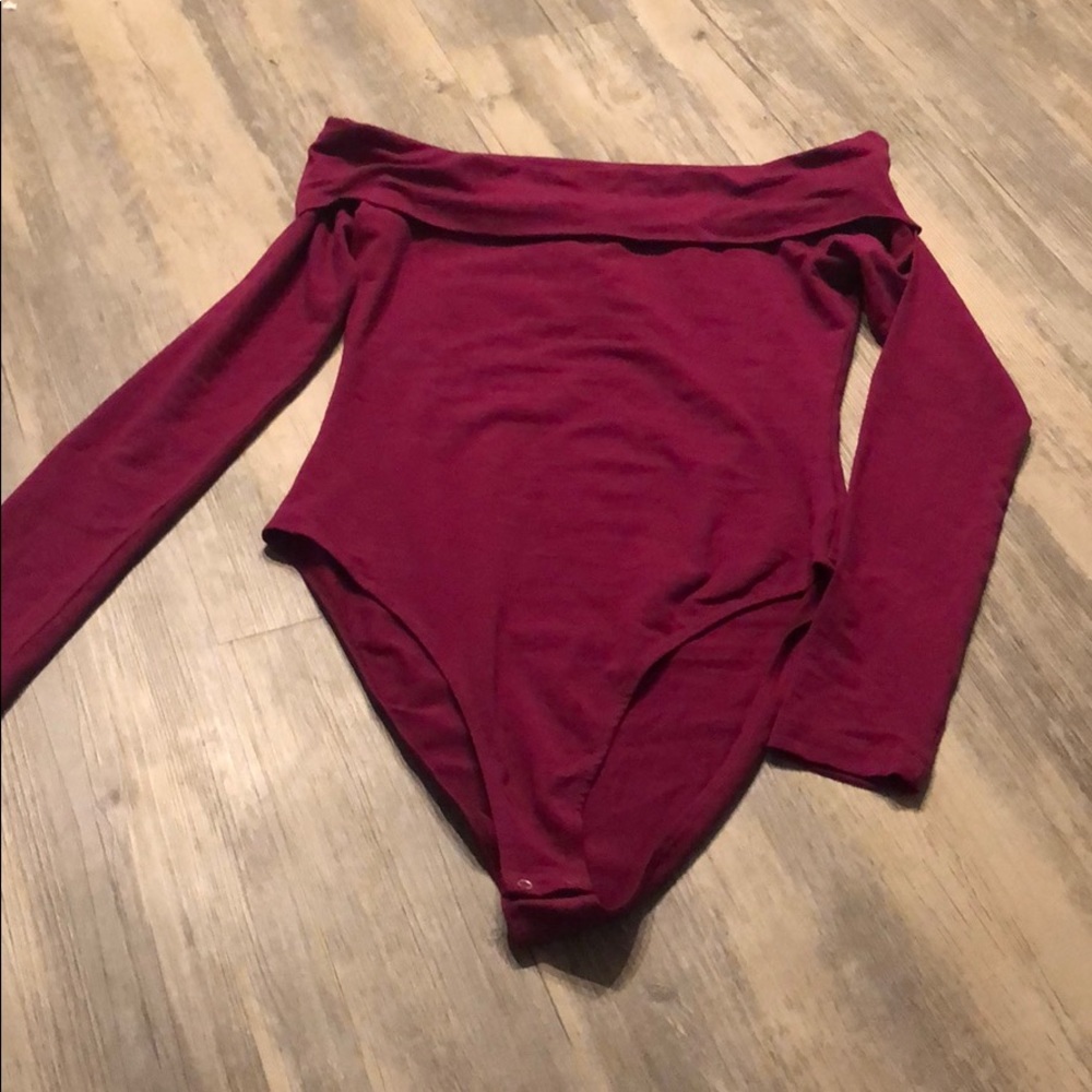 Magenta Off Shoulder Body Suit